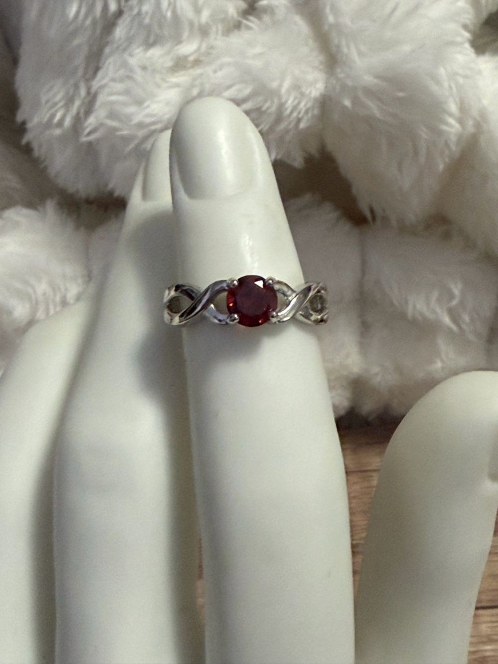 Garnet Natural Mined Stone Ring 925
